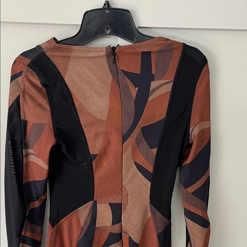 House of CB Abstract Brown and Black Dress - Picture 5 of 8